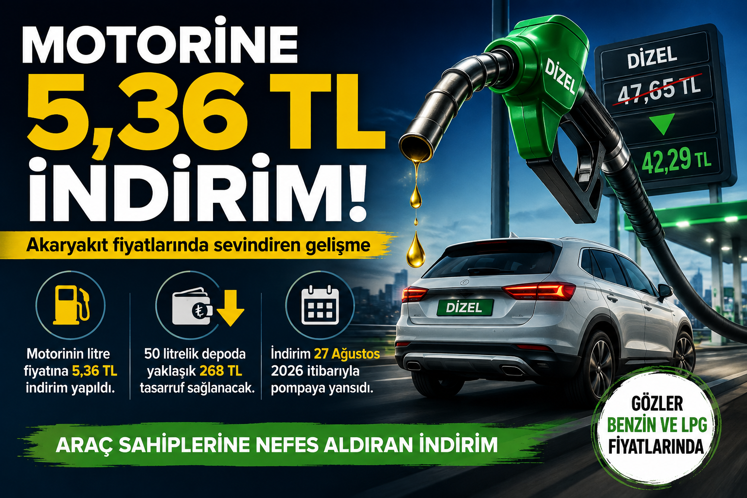 Akaryakıt fiyatlarında araç sahiplerini yakından ilgilendiren önemli bir gelişme yaşandı.